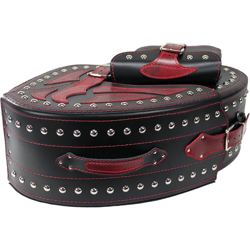 Kožené brašny na motorku s nýty RSA S261B černo-červené