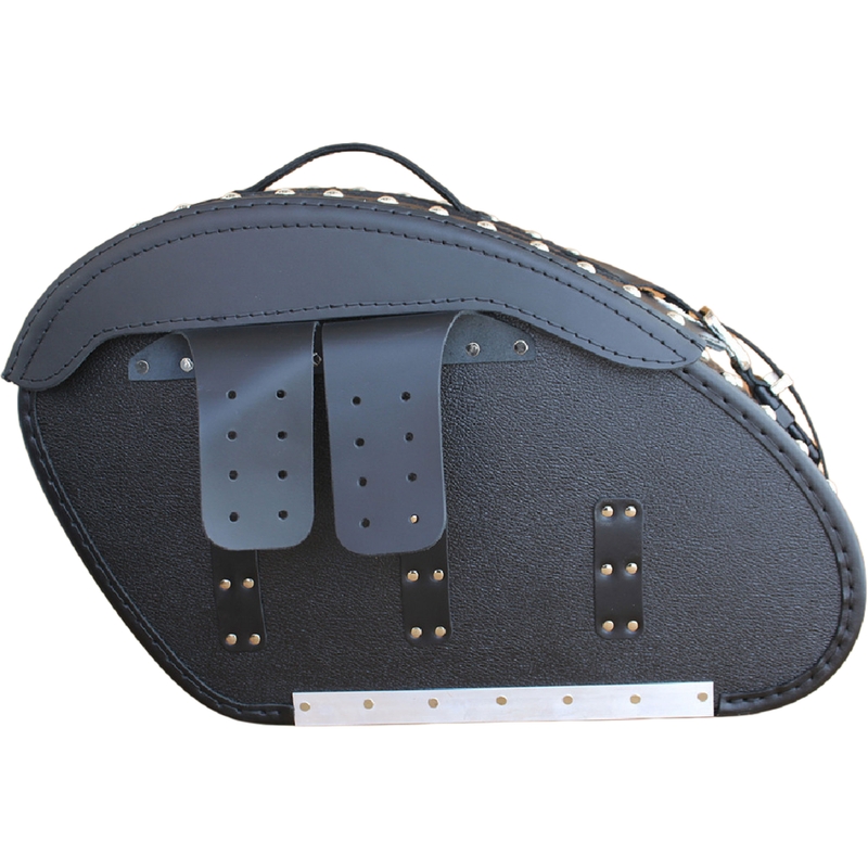 Kožené brašny na motorku s nýty RSA S266B černé