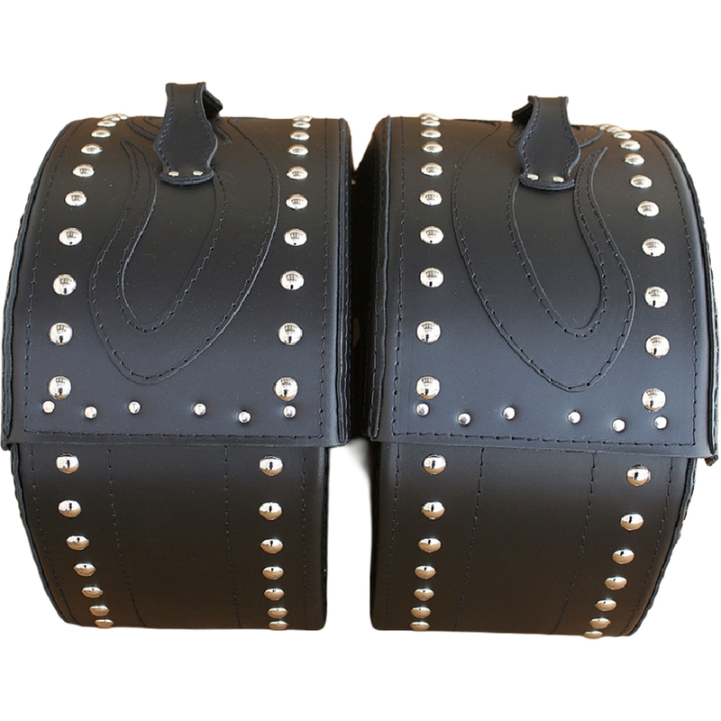 Kožené brašny na motorku s nýty RSA S266B černé