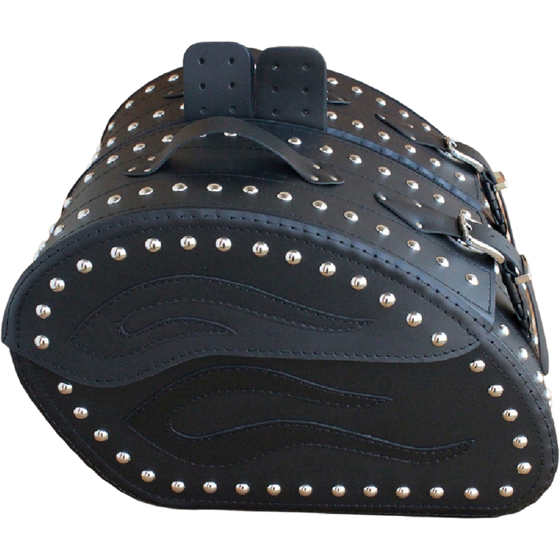Kožené brašny na motorku s nýty RSA S263B černé