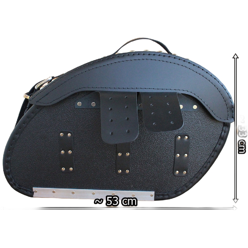 Kožené brašny na motorku s nýty RSA S263B černé