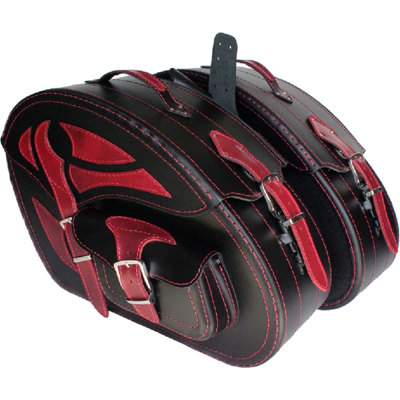 Kožené brašny na motorku RSA S261A černo-červené