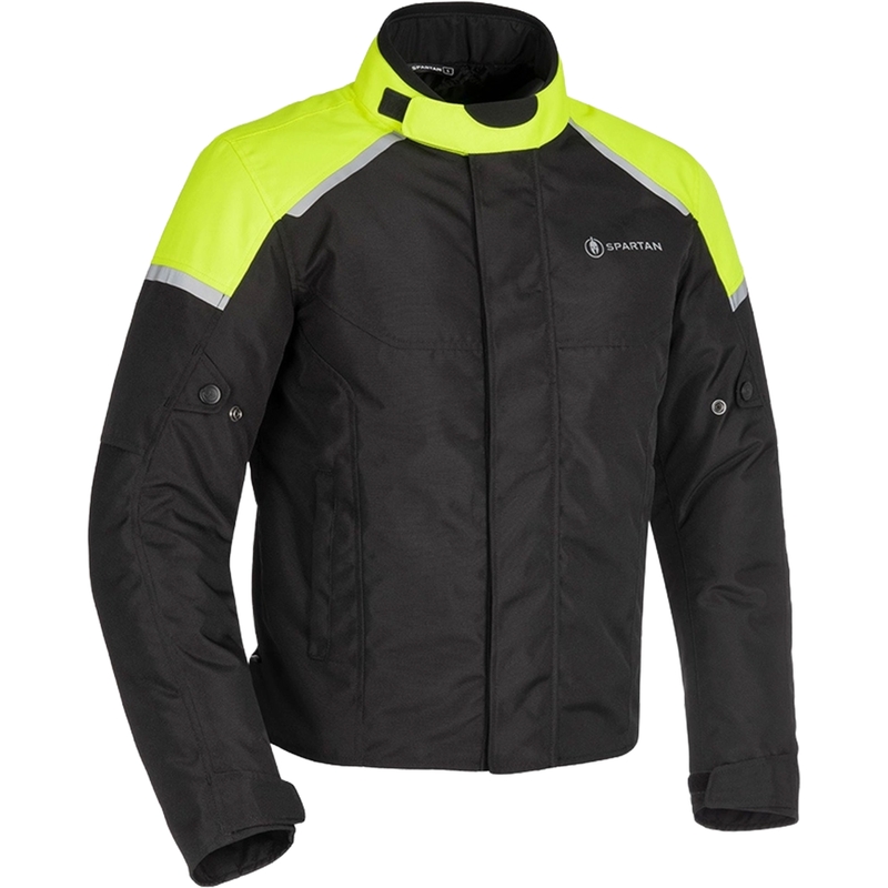 Bunda na motorku Oxford Spartan Short WP černo-fluo žlutá