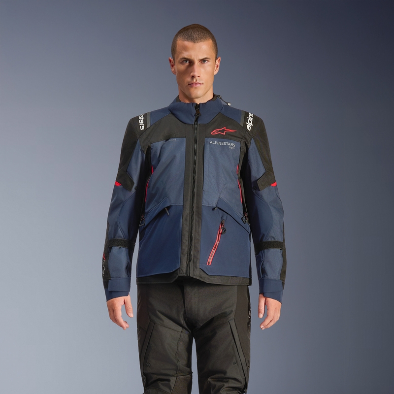 Bunda na motorku Alpinestars Andes V4 Drystar tmavě modro-modro-černá
