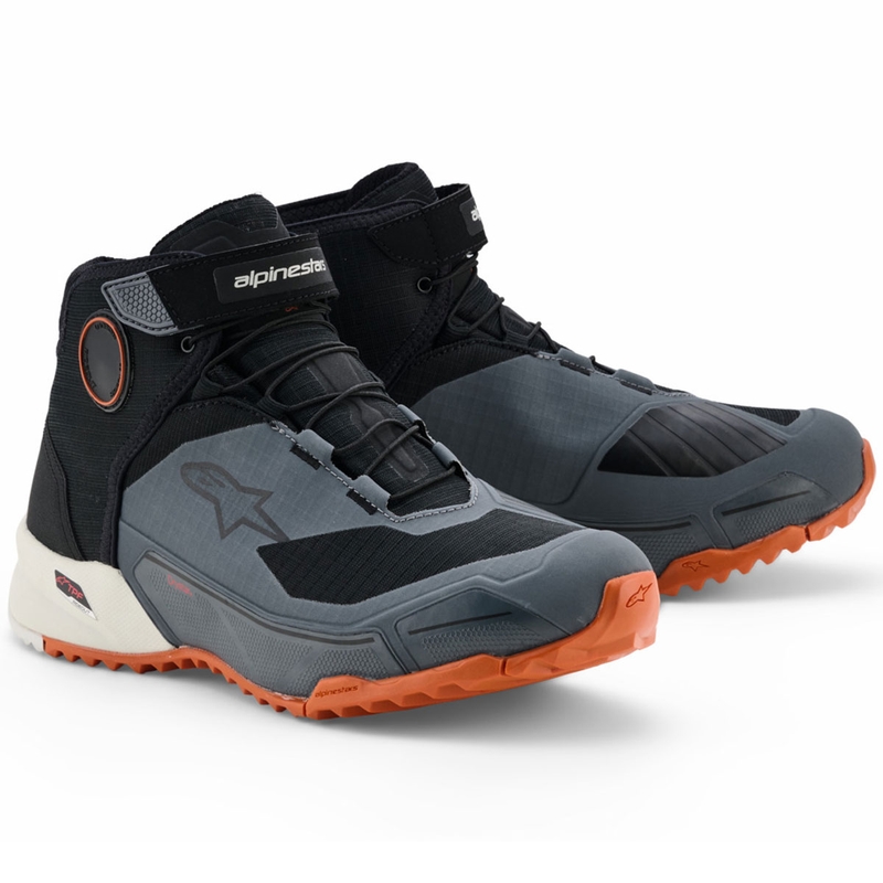 Boty na motorku Alpinestars CR-X Drystar černo-tmavě šedo-oranžové