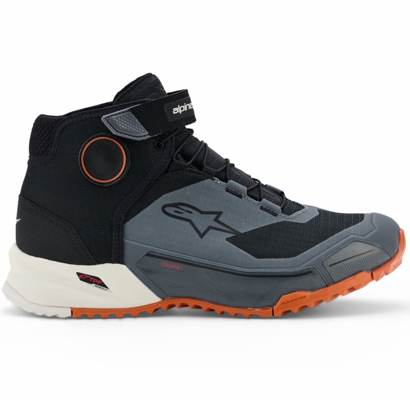 Boty na motorku Alpinestars CR-X Drystar černo-tmavě šedo-oranžové