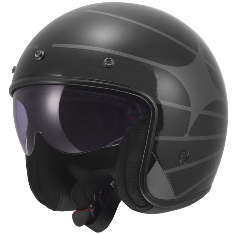 Otevřená helma na motorku LS2 OF601 Bob II Cosmic lesklá černo-šedá