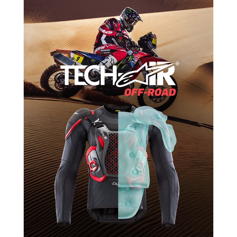 Airbagová vesta na motorku Alpinestars TECH-AIR®OFF-ROAD system černo-červená