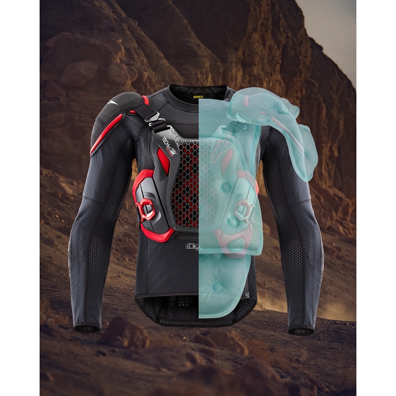 Airbagová vesta na motorku Alpinestars TECH-AIR®OFF-ROAD system černo-červená