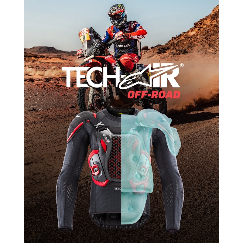 Airbagová vesta na motorku Alpinestars TECH-AIR®OFF-ROAD system černo-červená