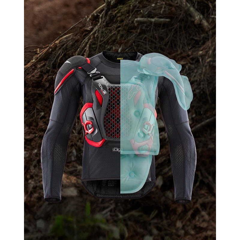Airbagová vesta na motorku Alpinestars TECH-AIR®OFF-ROAD system černo-červená