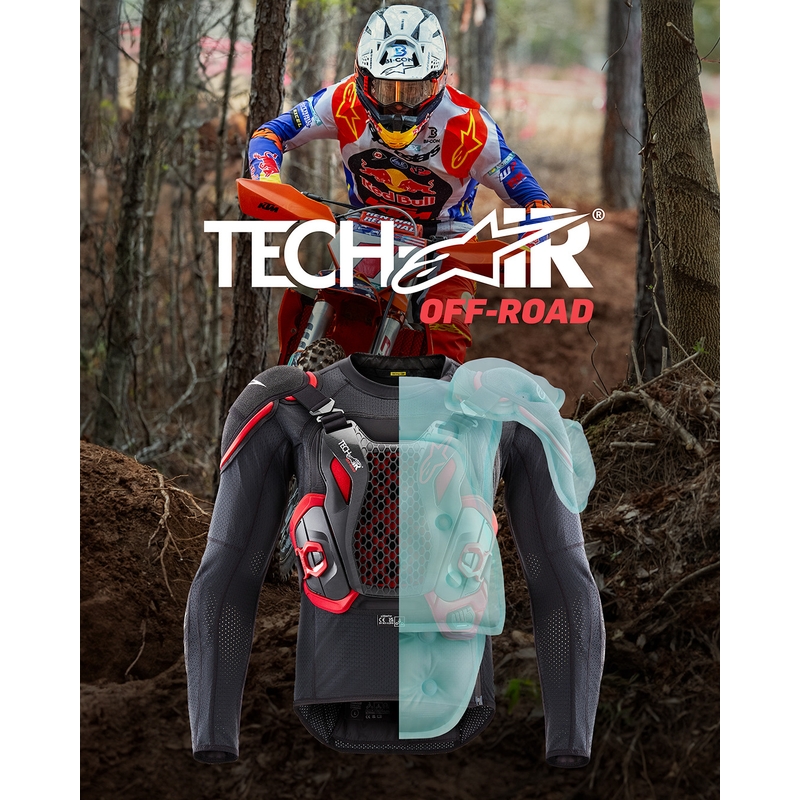 Airbagová vesta na motorku Alpinestars TECH-AIR®OFF-ROAD system černo-červená