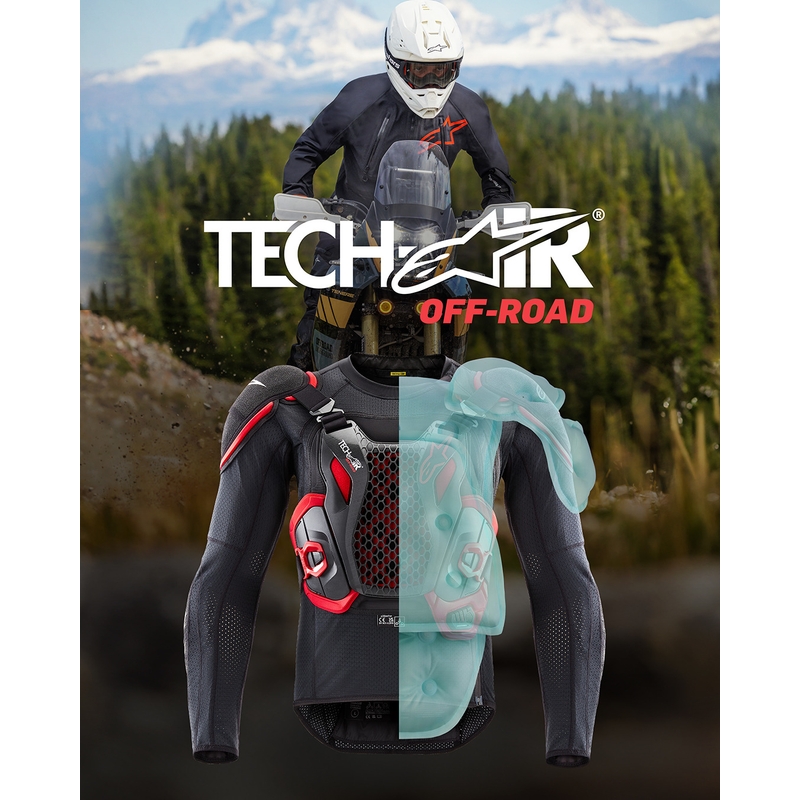 Airbagová vesta na motorku Alpinestars TECH-AIR®OFF-ROAD system černo-červená