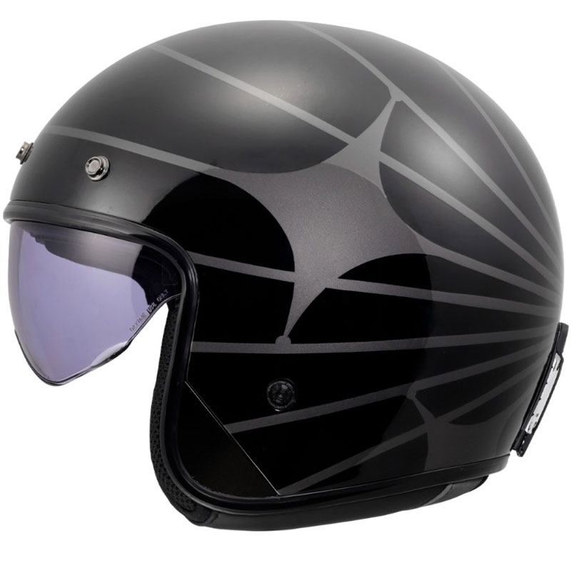 Otevřená helma na motorku LS2 OF601 Bob II Cosmic lesklá černo-šedá