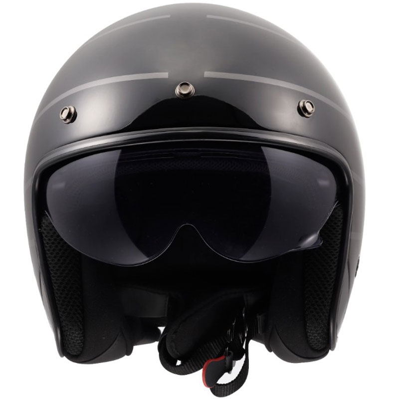 Otevřená helma na motorku LS2 OF601 Bob II Cosmic lesklá černo-šedá