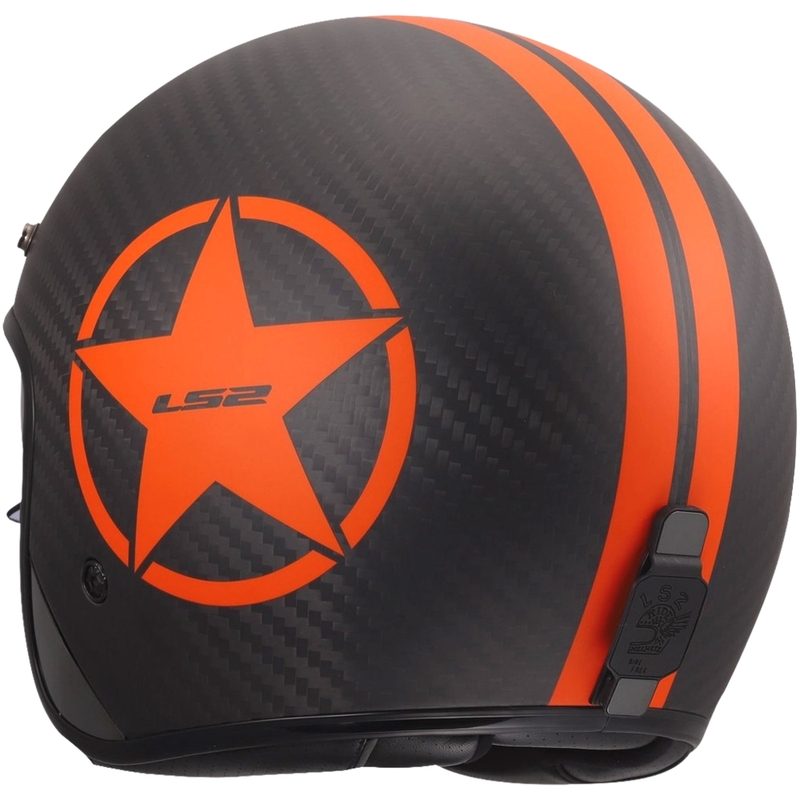 Otevřená přilba na motorku LS2 OF601 Bob II Carbon Star matná oranžová