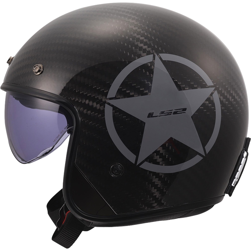 Otevřená přilba na motorku LS2 OF601 Bob II Carbon Star lesklá šedá