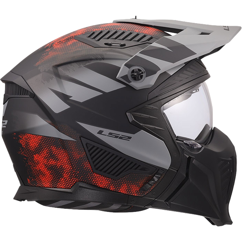 Trial helma na motorku LS2 OF606 Drifter Gas matná šedo-červená