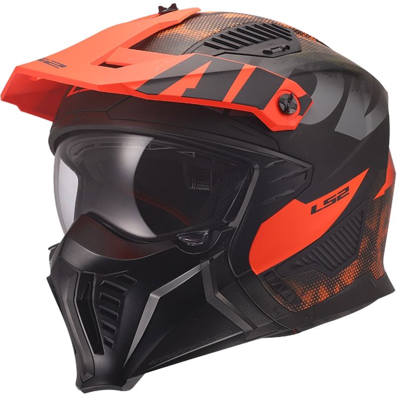 Trial helma na motorku LS2 OF606 Drifter Gas matná šedo-oranžová