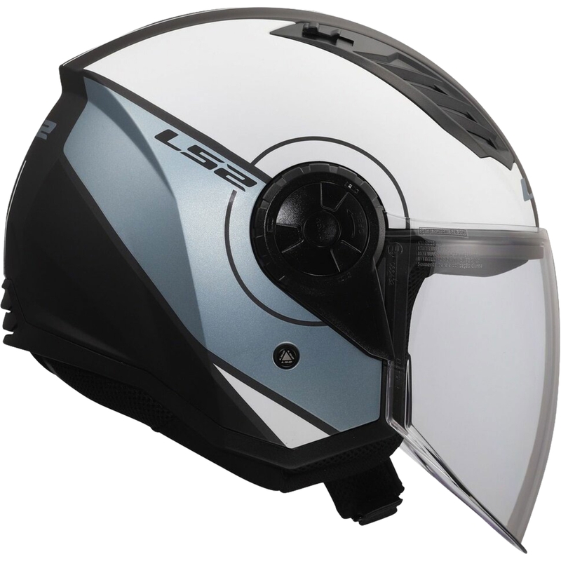 Otevřená helma na motorku LS2 OF616 Airflow II Cover matná šedo-modrá