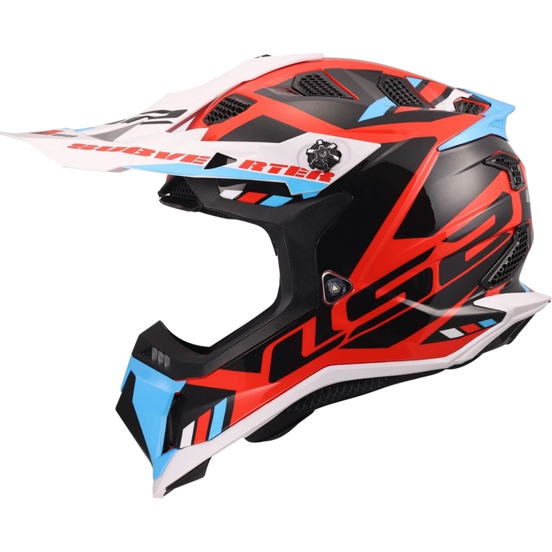 Motokrosová helma LS2 MX700 Subverter Evo II Stomp lesklá bílo-modro-červená