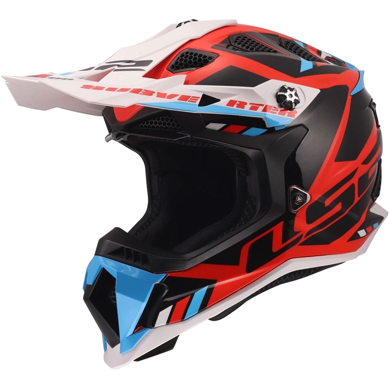 Motokrosová helma LS2 MX700 Subverter Evo II Stomp lesklá bílo-modro-červená