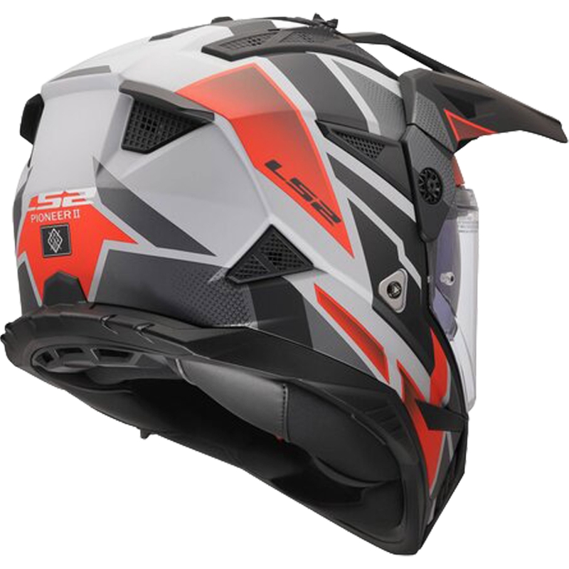 Enduro helma na motorku LS2 MX702 Pioneer II Block matná šedo-červená