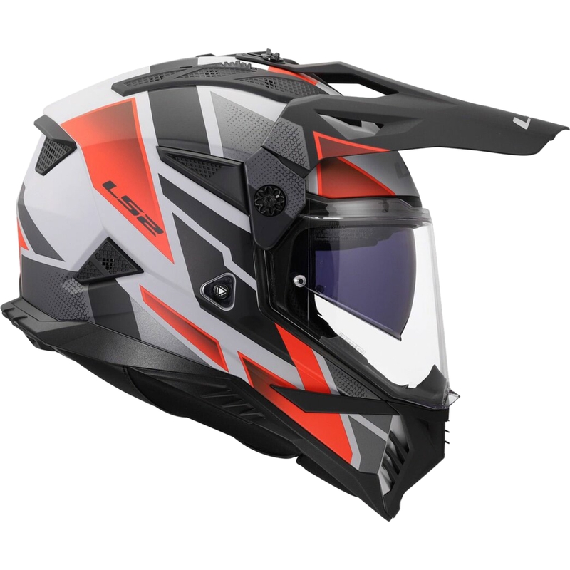 Enduro helma na motorku LS2 MX702 Pioneer II Block matná šedo-červená