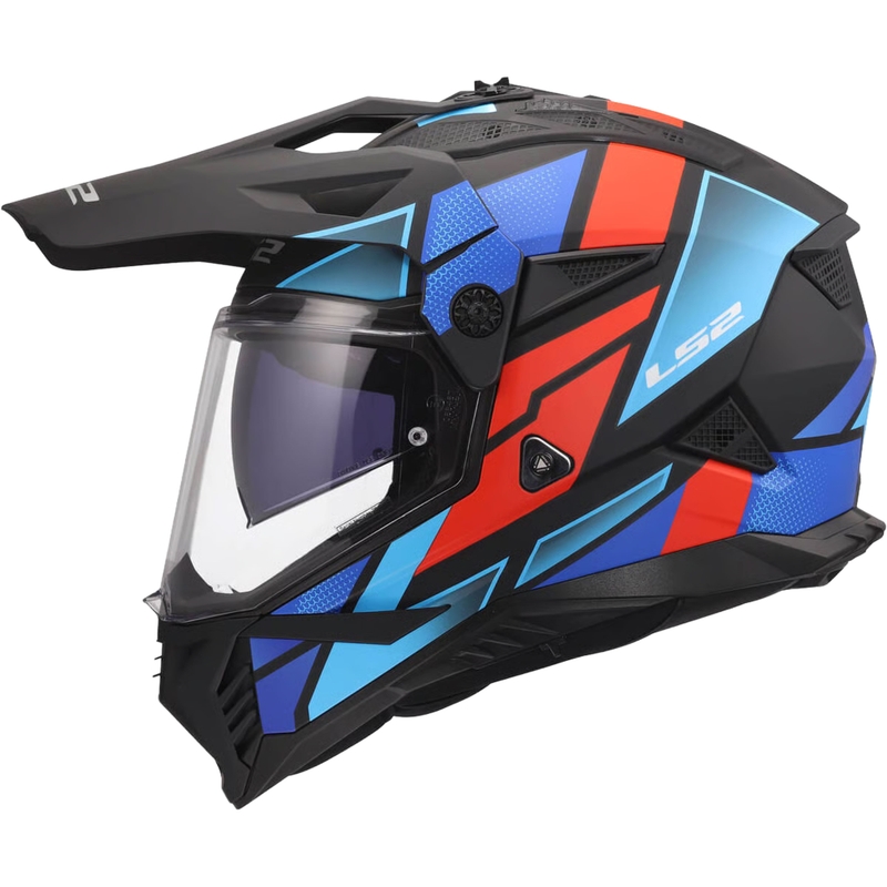 Enduro helma na motorku LS2 MX702 Pioneer II Block matná černo-červeno-modrá