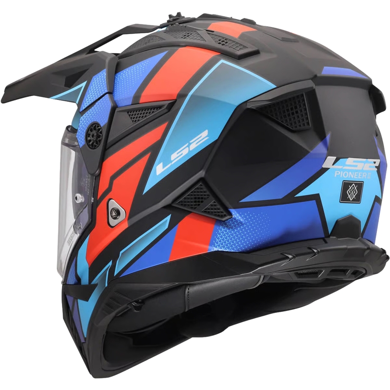 Enduro helma na motorku LS2 MX702 Pioneer II Block matná černo-červeno-modrá