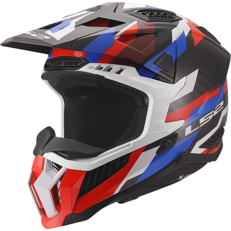 Motokrosová helma LS2 MX703 X-Force Phantom lesklá bílo-modro-červená