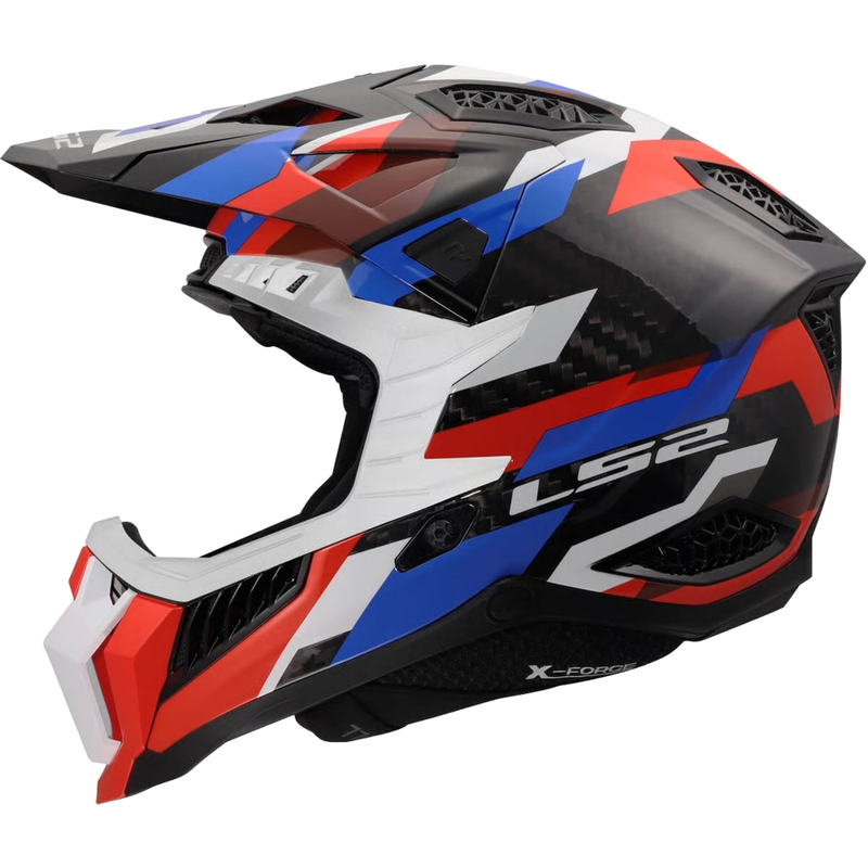 Motokrosová helma LS2 MX703 X-Force Phantom lesklá bílo-modro-červená