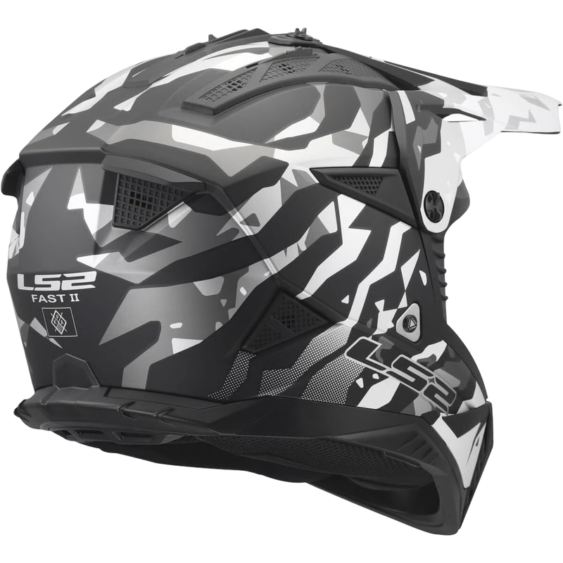 Motokrosová helma LS2 MX708 Fast II Grotesk matná černo-šedá