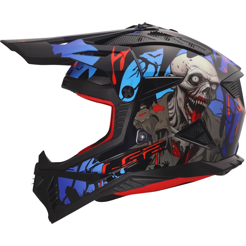 Motokrosová helma LS2 MX708 Fast II Zombie II lesklá černo-červeno-modrá