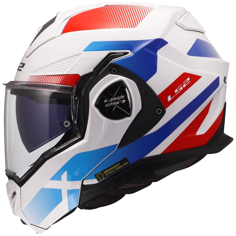 Překlápěcí helma na motorku LS2 FF901 Advant X Nova lesklá bílo-modro-červená