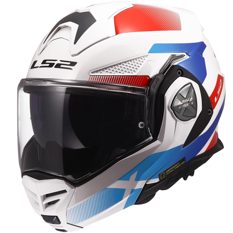 Překlápěcí helma na motorku LS2 FF901 Advant X Nova lesklá bílo-modro-červená