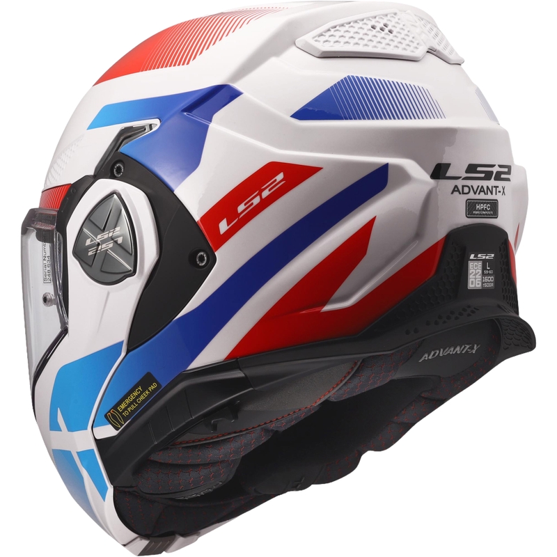 Překlápěcí helma na motorku LS2 FF901 Advant X Nova lesklá bílo-modro-červená