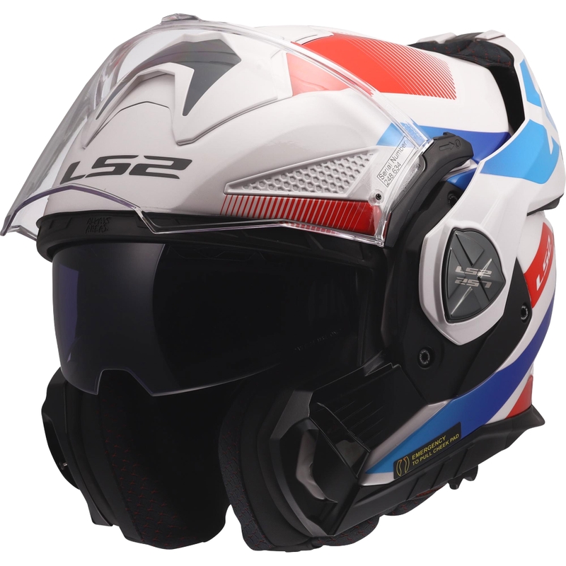Překlápěcí helma na motorku LS2 FF901 Advant X Nova lesklá bílo-modro-červená