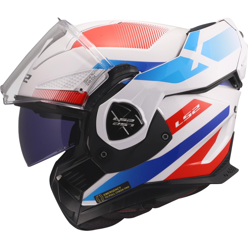 Překlápěcí helma na motorku LS2 FF901 Advant X Nova lesklá bílo-modro-červená