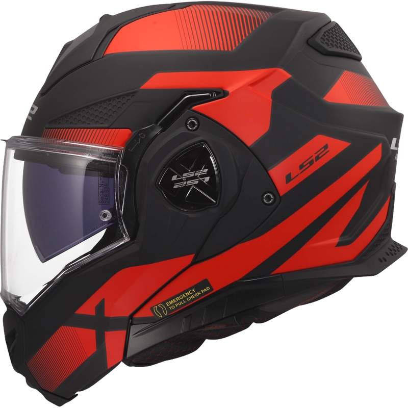 Překlápěcí helma na motorku LS2 FF901 Advant X Nova matná černo-červená