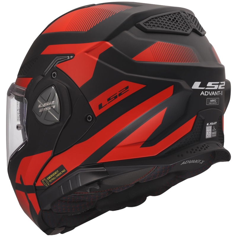 Překlápěcí helma na motorku LS2 FF901 Advant X Nova matná černo-červená