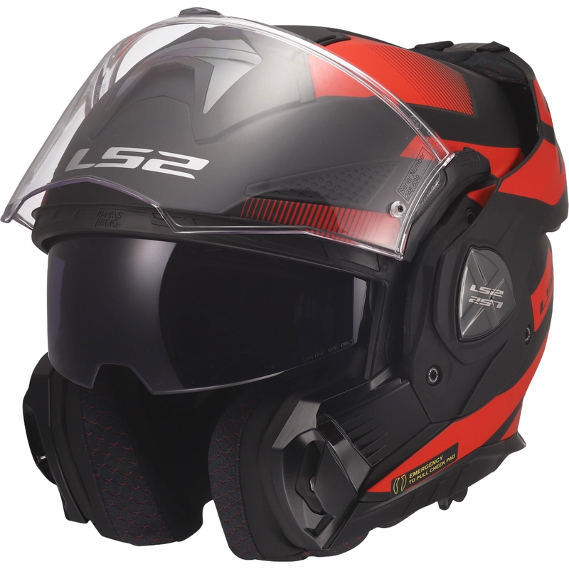 Překlápěcí helma na motorku LS2 FF901 Advant X Nova matná černo-červená