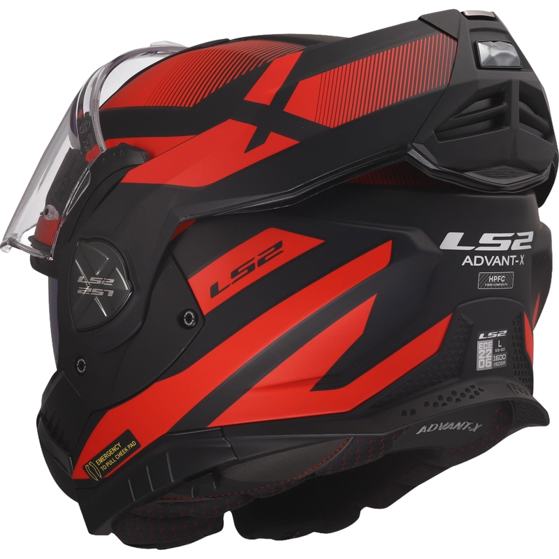 Překlápěcí helma na motorku LS2 FF901 Advant X Nova matná černo-červená