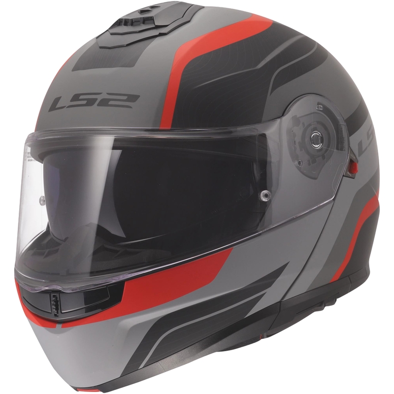Vyklápěcí helma LS2 FF908 Strobe II Monza matná černo-šedo-červená