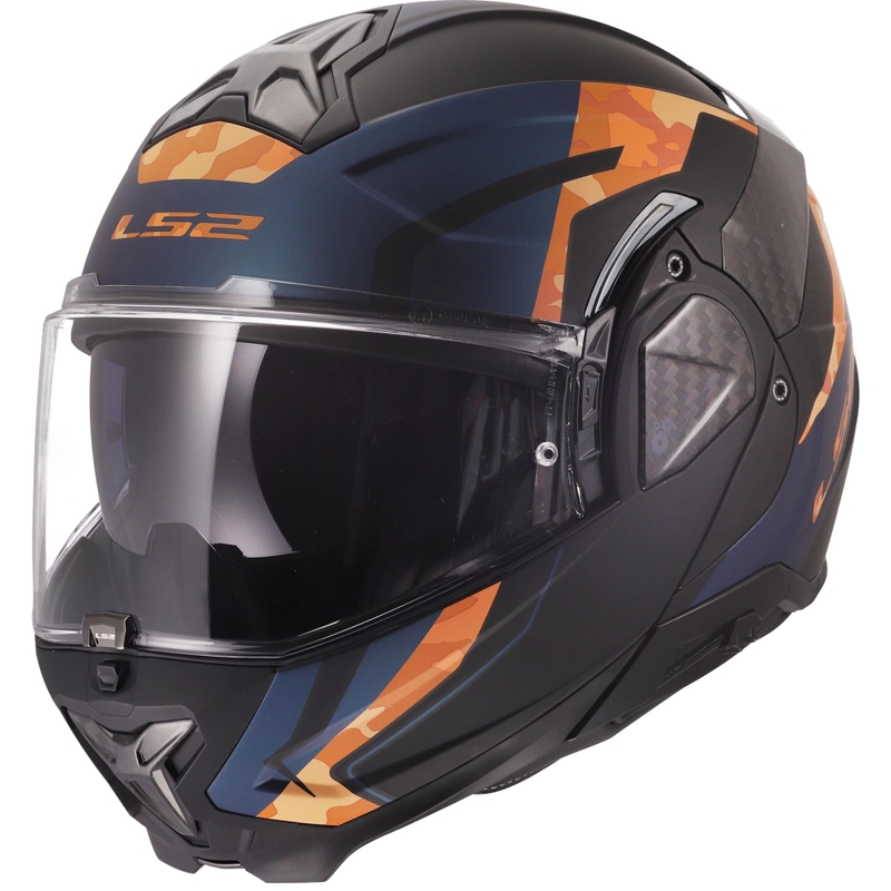 Překlápěcí helma na motorku LS2 FF910 Advant II Glide matná černo-oranžová