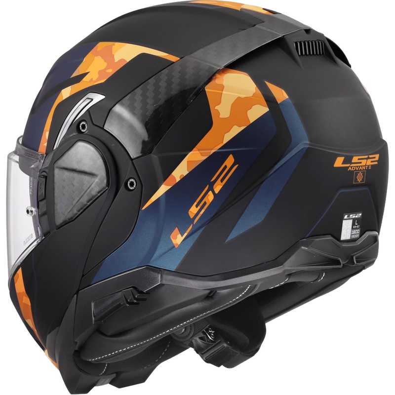 Překlápěcí helma na motorku LS2 FF910 Advant II Glide matná černo-oranžová