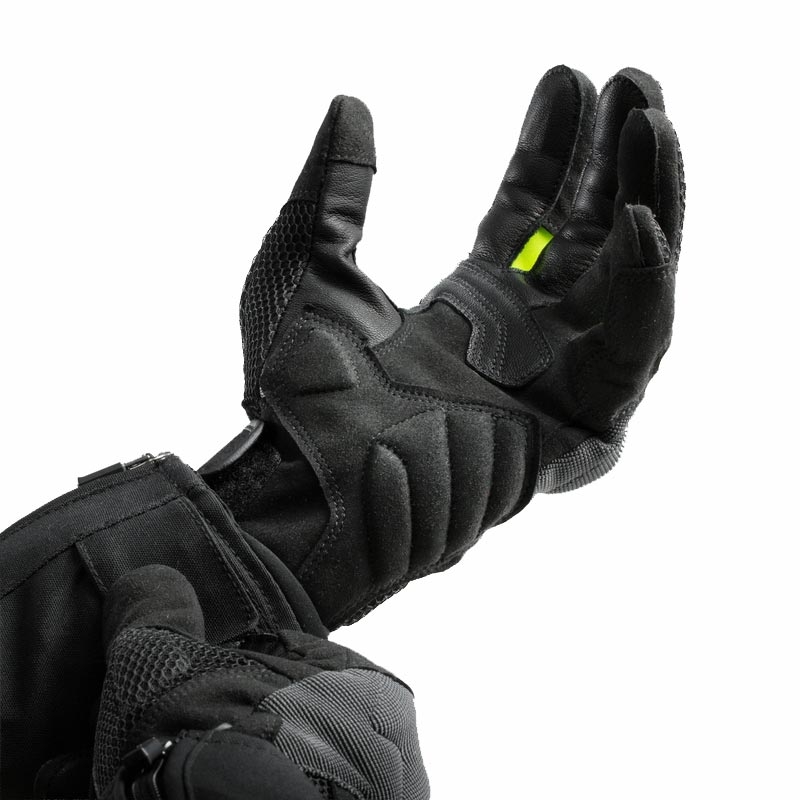 Dámské rukavice na motorku Rebelhorn Core černo-šedo-fluo žluté
