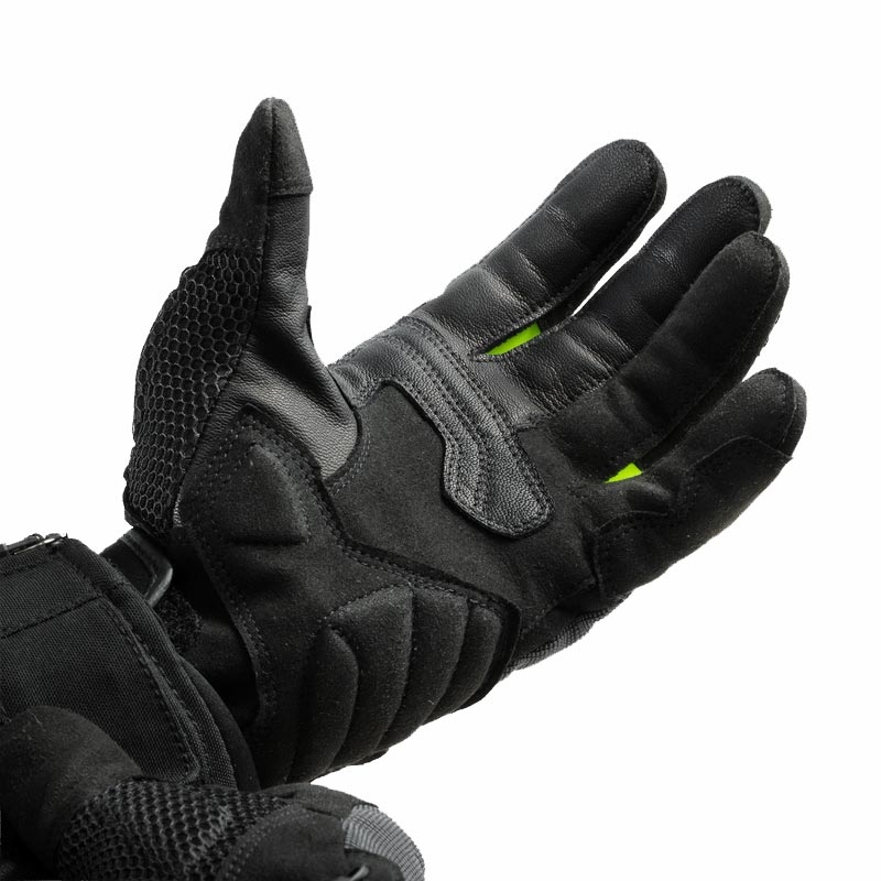 Dámské rukavice na motorku Rebelhorn Core černo-šedo-fluo žluté