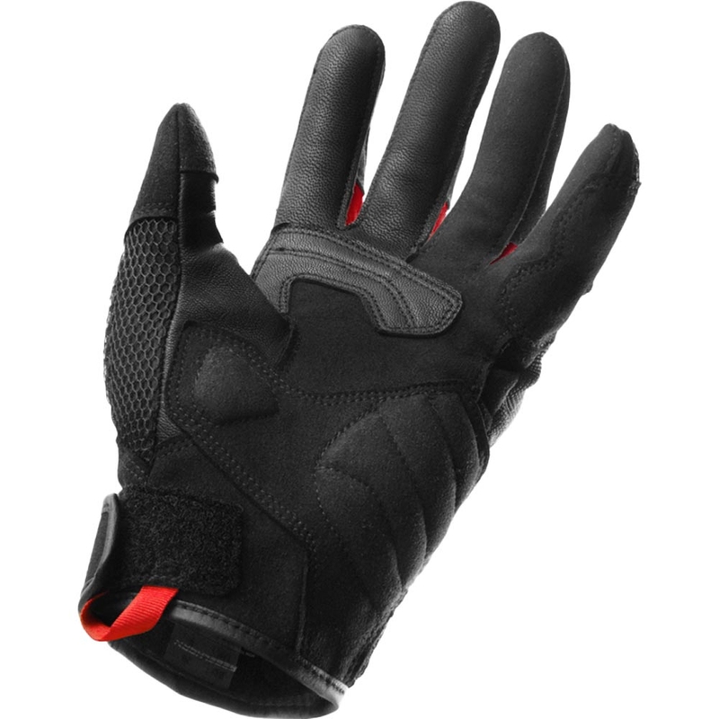 Rukavice na motorku Rebelhorn Core černo-červené