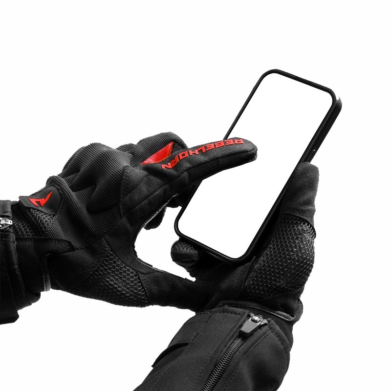 Rukavice na motorku Rebelhorn Core černo-červené